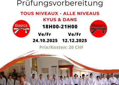 Kyu/Dan Prüfungsvorbereitungsseminar, Biel, 24.10.2025 & 12.12.2025
